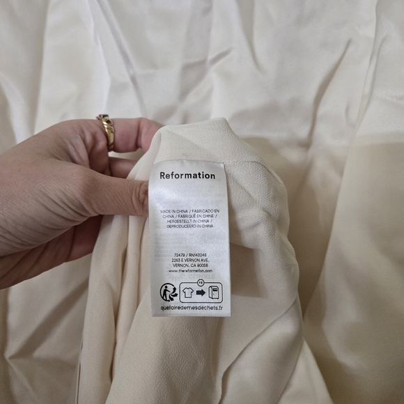 SZ 10 NWT Reformation Ariyah Corset Satin Maxi Dress Off White Wedding - Picture 12 of 15